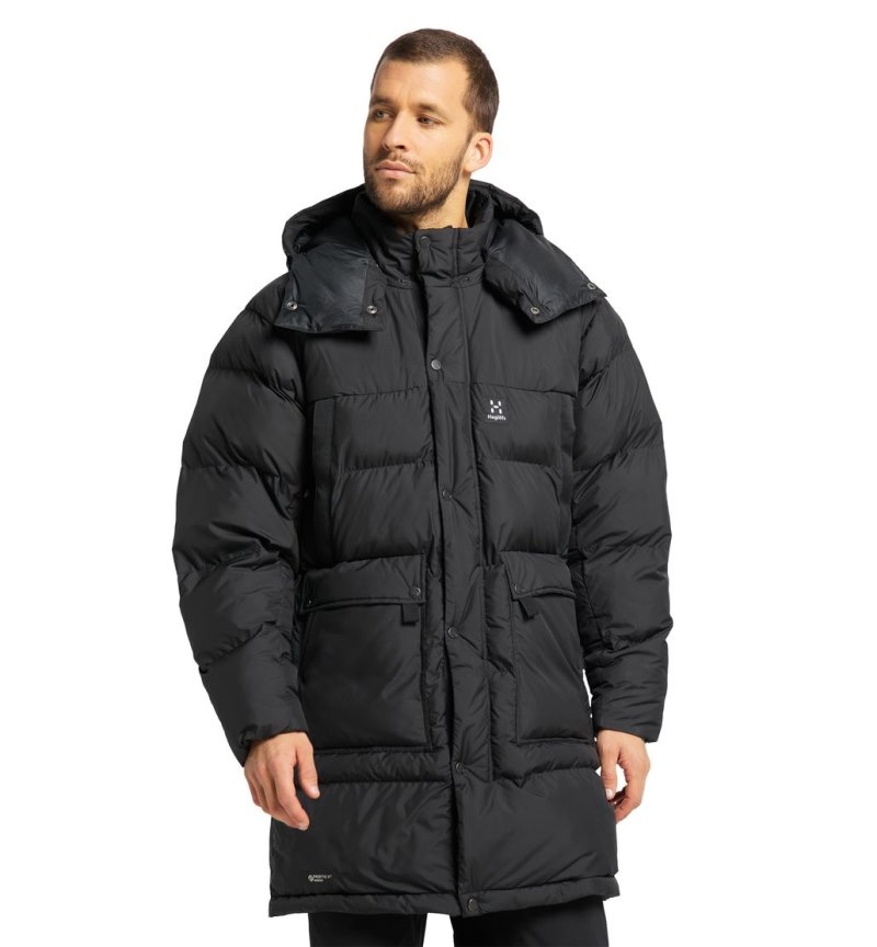 Men\'s Haglöfs Floda Mimic Parka Insulated Jackets Black Canada | YM98-927