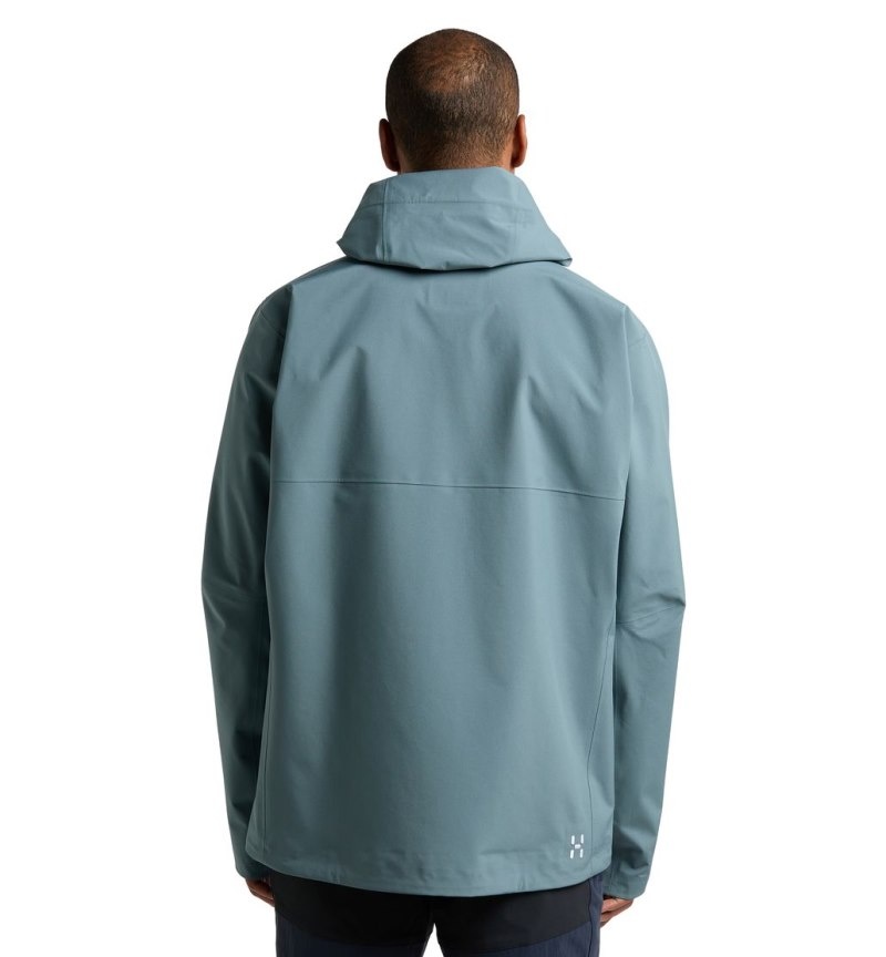 Men's Haglöfs Front Proof Jacket Windbreaker Blue Canada | HM96-996