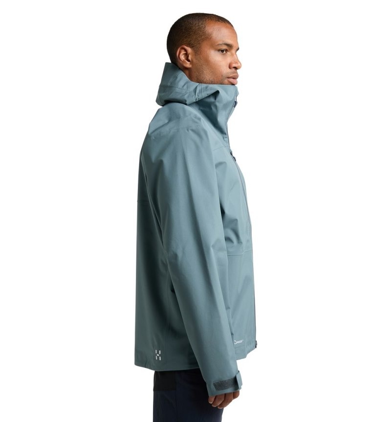 Men's Haglöfs Front Proof Jacket Windbreaker Blue Canada | HM96-996