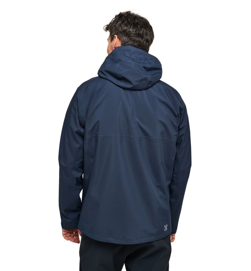 Men's Haglöfs Front Proof Jacket Windbreaker Blue Canada | PB43-451