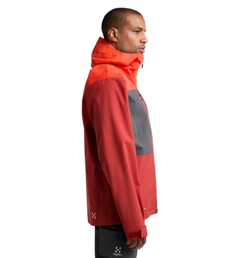 Men's Haglöfs Front Proof Jacket Windbreaker Habanero Canada | XR42-598