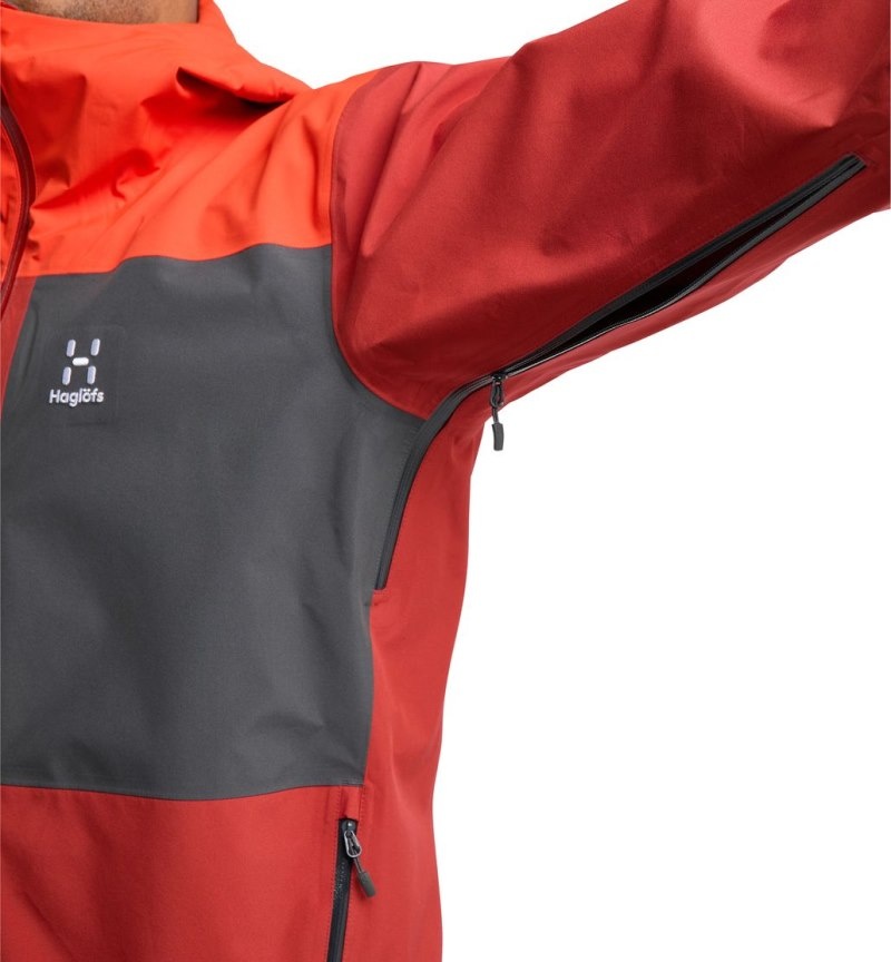 Men's Haglöfs Front Proof Jacket Windbreaker Habanero Canada | XR42-598