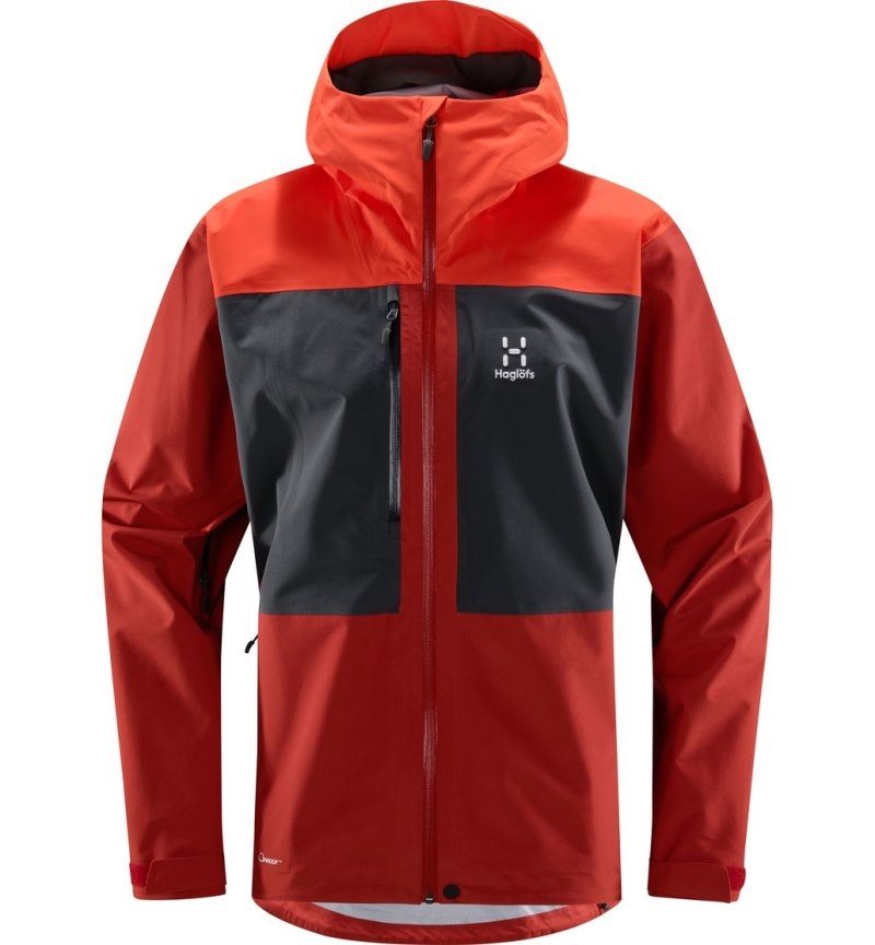 Men's Haglöfs Front Proof Jacket Windbreaker Habanero Canada | XR42-598