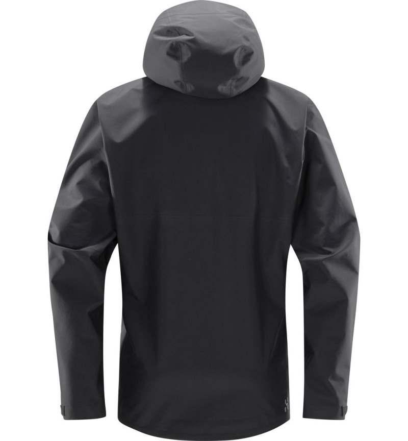 Men's Haglöfs Front Proof Jacket Windbreaker Magnetite Canada | TW57-870