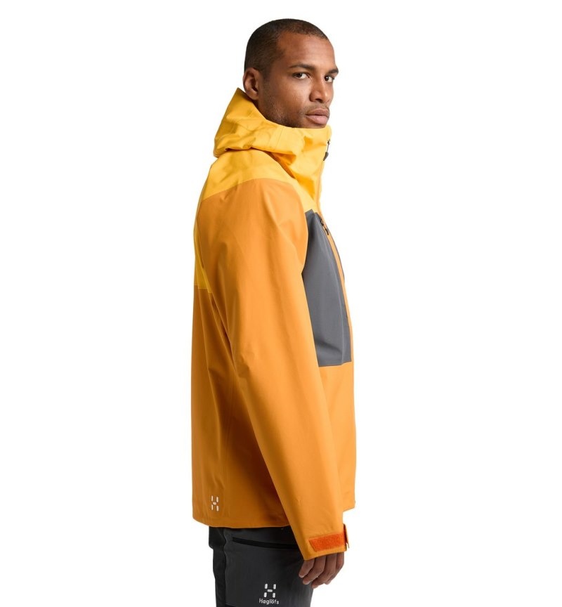 Men's Haglöfs Front Proof Jacket Windbreaker Yellow / Yellow Canada | DA50-069