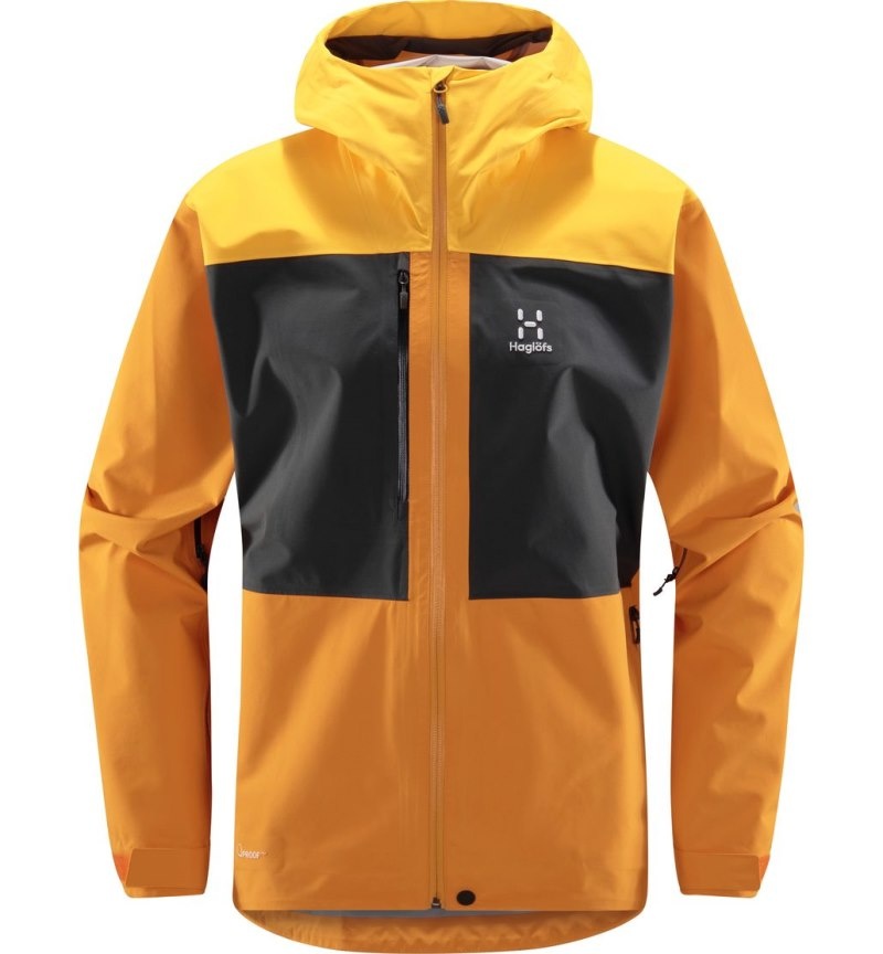 Men's Haglöfs Front Proof Jacket Windbreaker Yellow / Yellow Canada | DA50-069