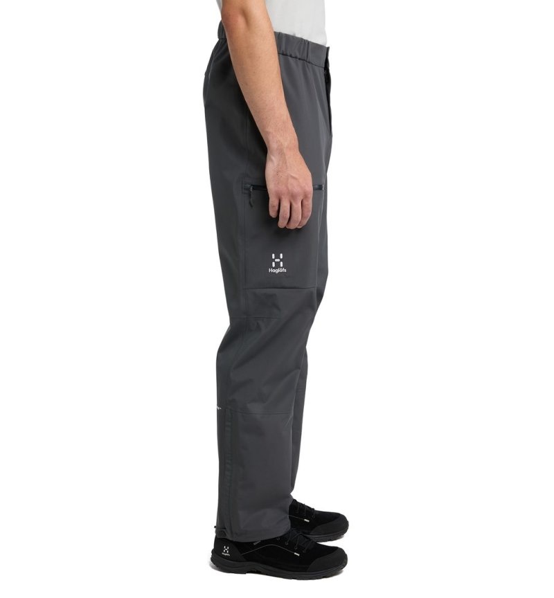 Men's Haglöfs Front Proof Pant Waterproof Trousers Magnetite Canada | LO35-200