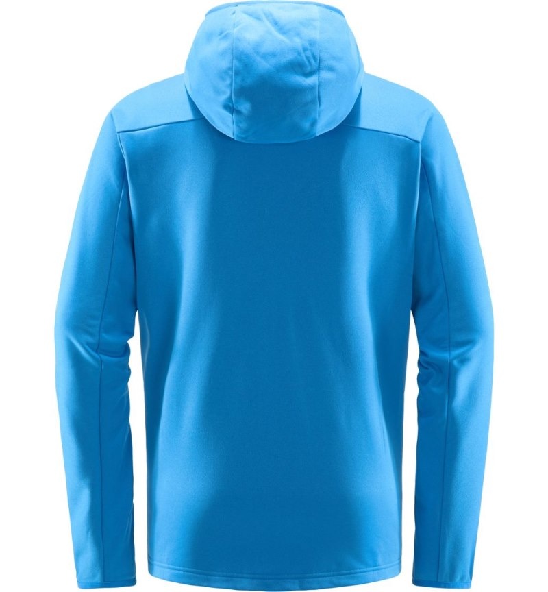 Men's Haglöfs Frost Mid Hood Fleece Jackets Blue Canada | ZH74-812