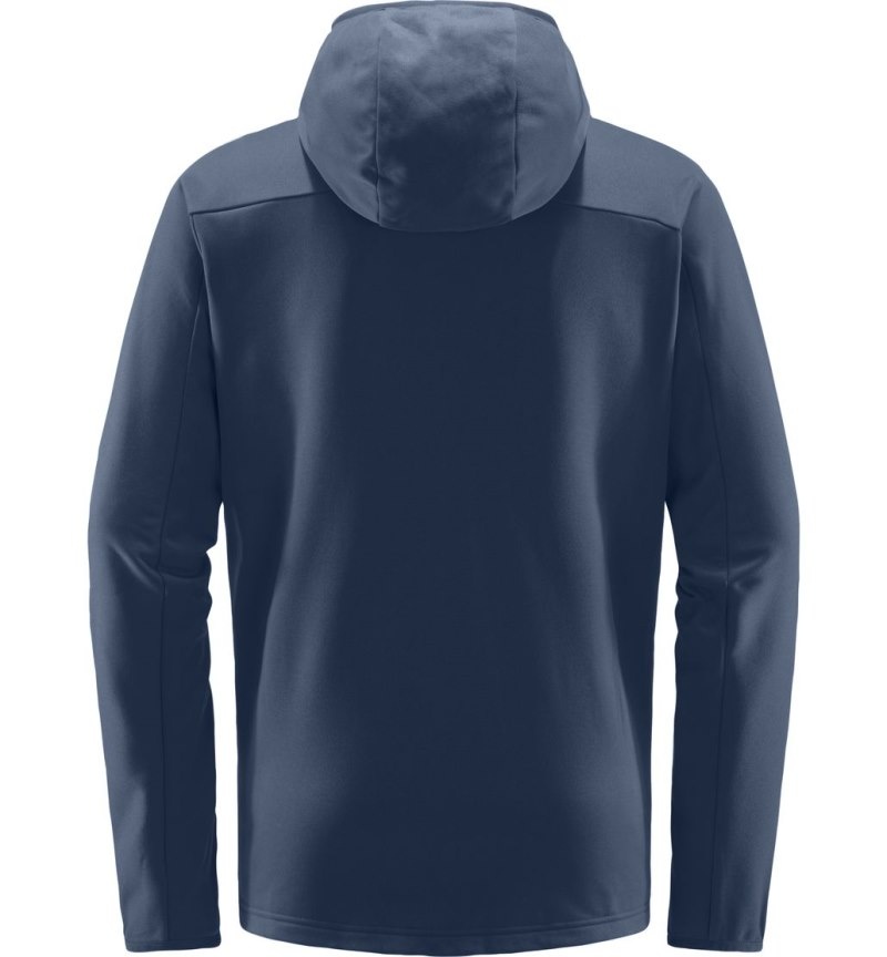 Men's Haglöfs Frost Mid Hood Fleece Jackets Blue Canada | DY87-880