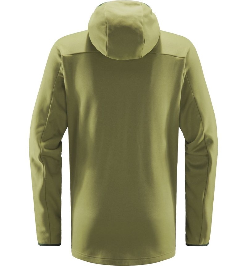 Men's Haglöfs Frost Mid Hood Fleece Jackets Green / Green Canada | GJ70-568