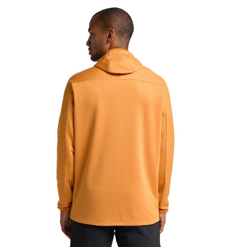 Men's Haglöfs Frost Mid Hood Fleece Jackets Yellow Canada | WL67-645