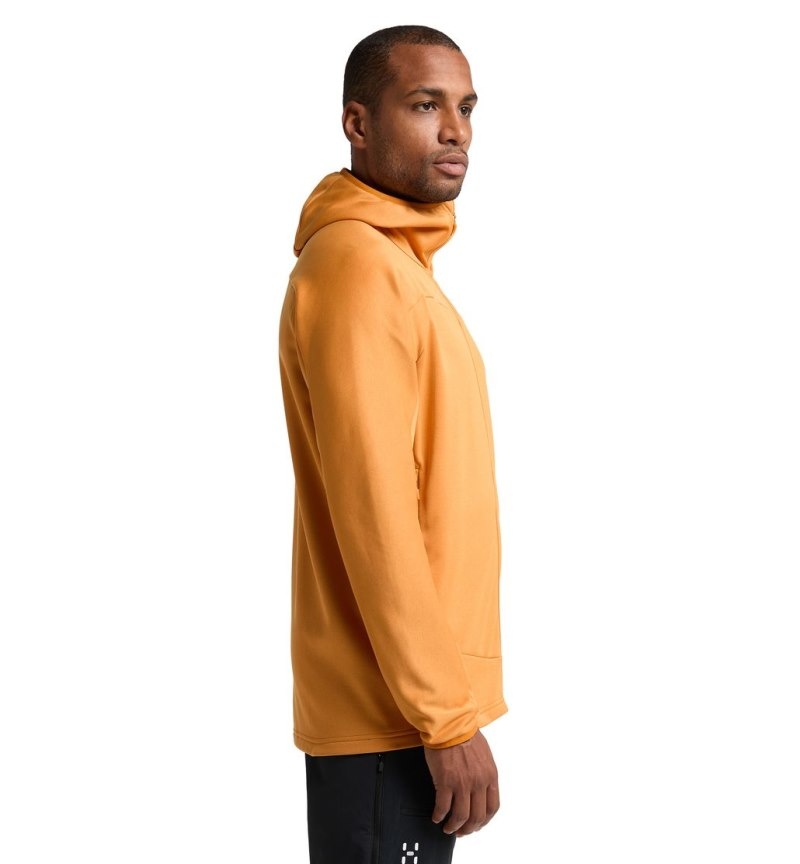 Men's Haglöfs Frost Mid Hood Fleece Jackets Yellow Canada | WL67-645