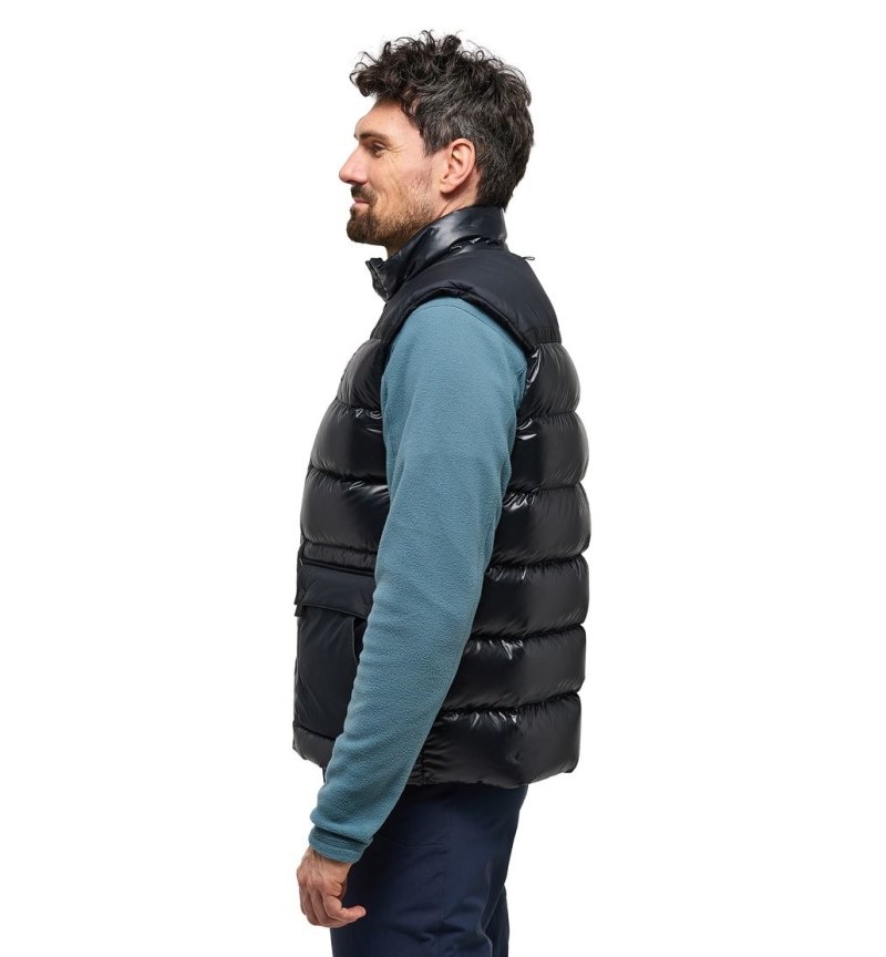 Men's Haglöfs Funäs Down Vest Insulated Jackets Black Canada | IV15-184