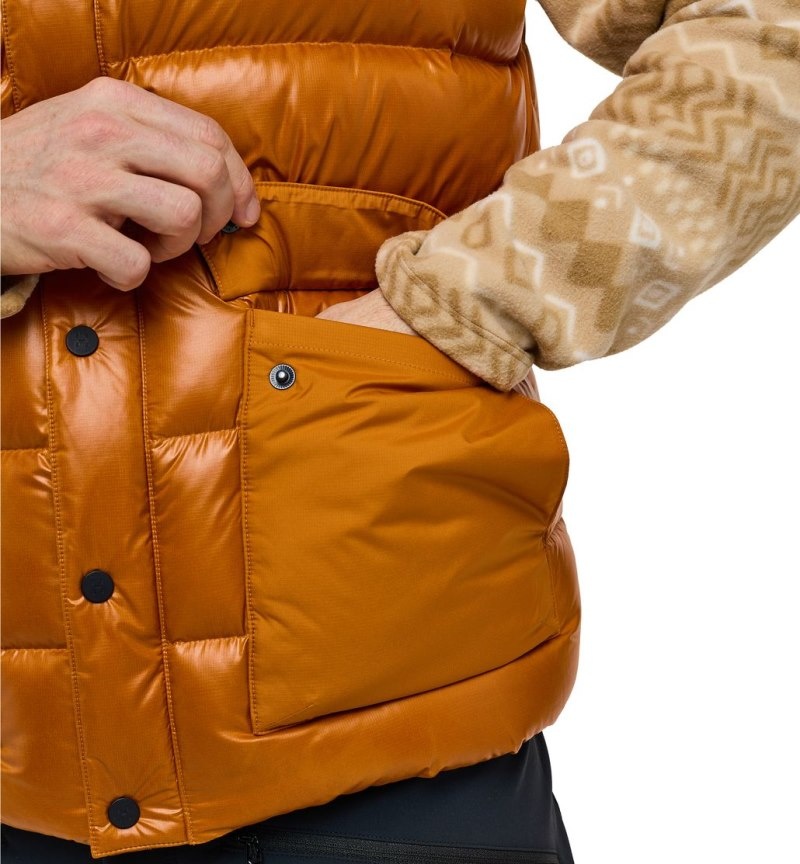 Men's Haglöfs Funäs Down Vest Insulated Jackets Golden Brown Canada | CZ60-022