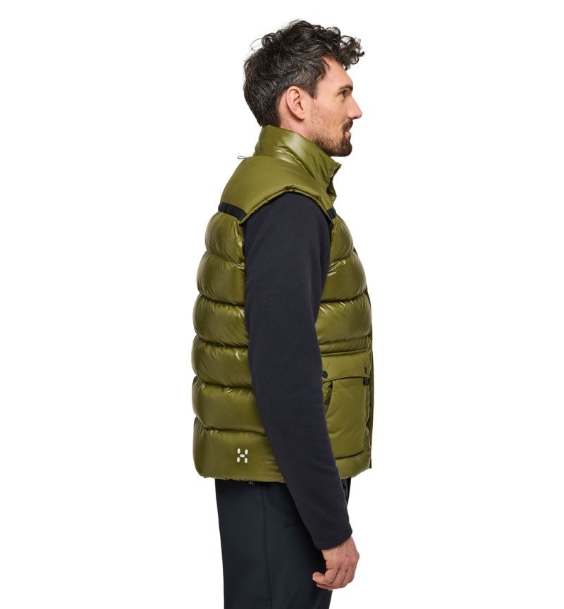 Men's Haglöfs Funäs Down Vest Insulated Jackets Olive Green Canada | DT24-752