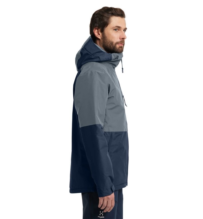 Men's Haglöfs Gondol Insulated Jacket Waterproof Jackets & Raincoats Blue / Blue Canada | FW87-718