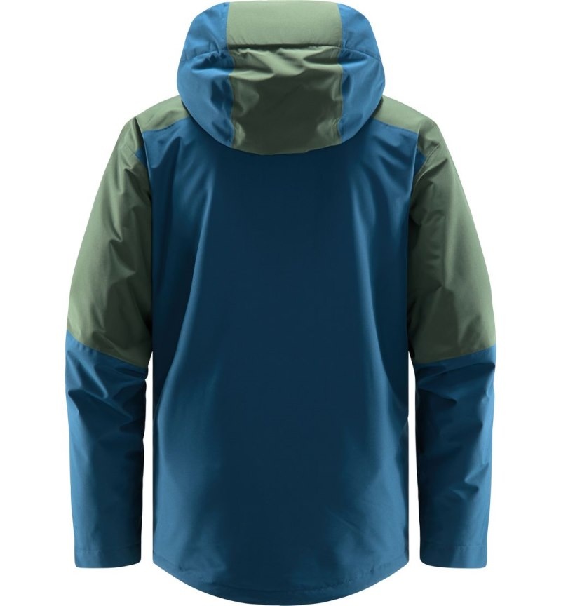 Men's Haglöfs Gondol Insulated Jacket Waterproof Jackets & Raincoats Dark Ocean / Green Canada | XK95-884