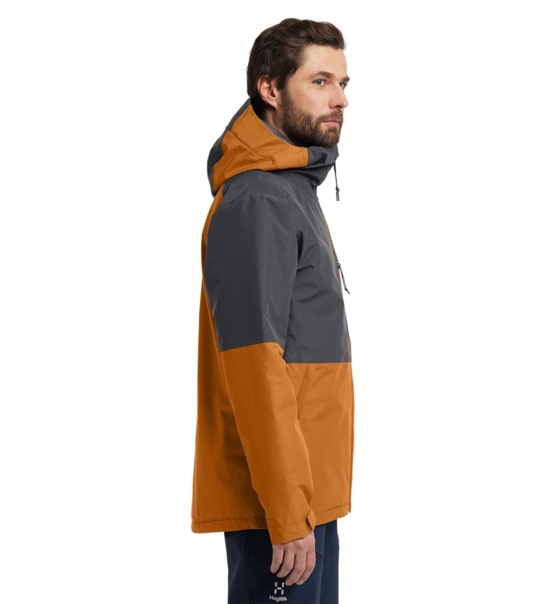 Men's Haglöfs Gondol Insulated Jacket Waterproof Jackets & Raincoats Golden Brown / Magnetite Canada | ES13-392