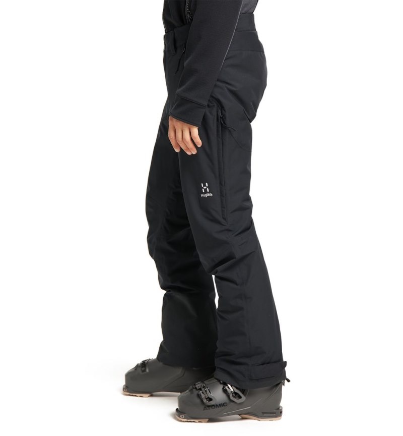 Men's Haglöfs Gondol Insulated Pant Windproof Trousers Black Canada | NN56-638