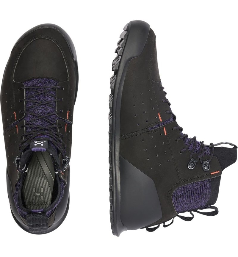 Men\'s Haglöfs Haglöfs Duality AT1 GTX Mid Hiking Shoes Black / Purple Canada | BS94-075