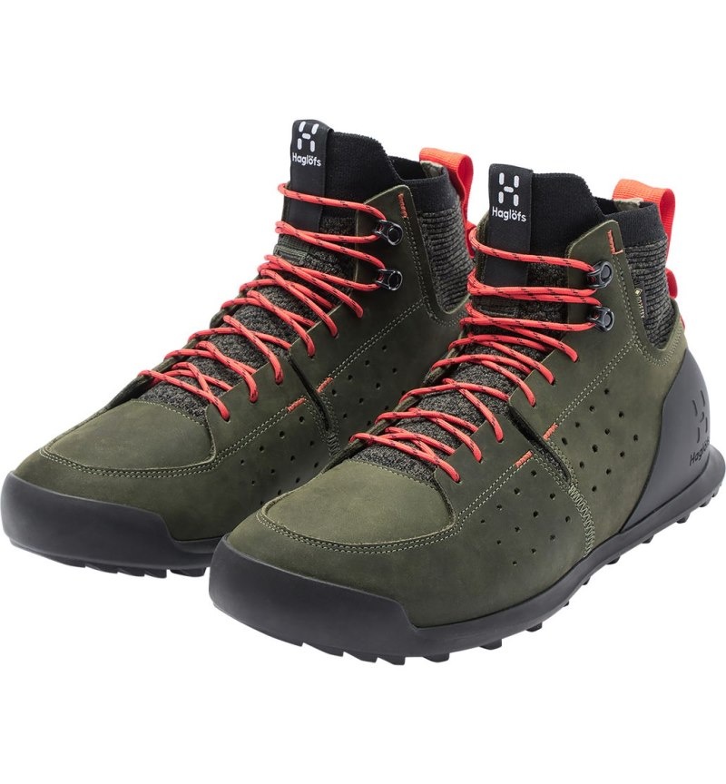 Men's Haglöfs Haglöfs Duality AT1 GTX Mid Hiking Shoes Deep Olive Canada | NZ98-339