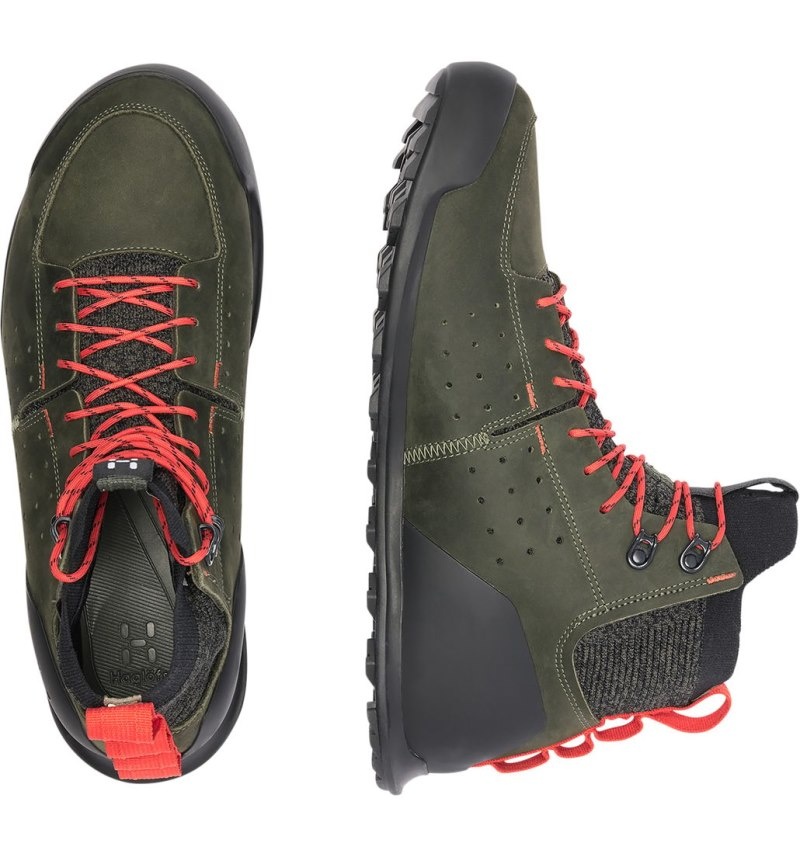 Men's Haglöfs Haglöfs Duality AT1 GTX Mid Hiking Shoes Deep Olive Canada | NZ98-339