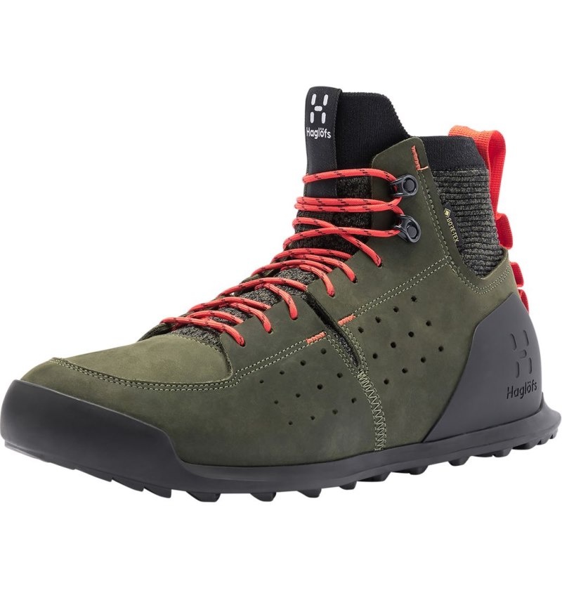 Men\'s Haglöfs Haglöfs Duality AT1 GTX Mid Hiking Shoes Deep Olive Canada | NZ98-339