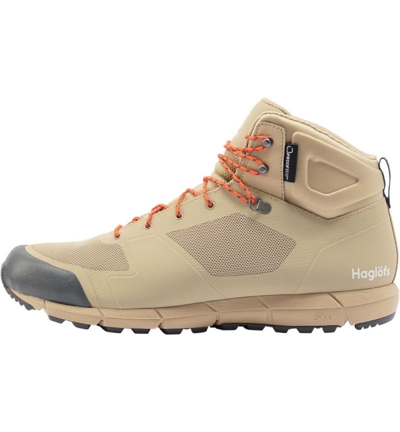 Men's Haglöfs Haglöfs L.I.M Proof Mid Hiking Shoes Beige / Orange Canada | AT73-128