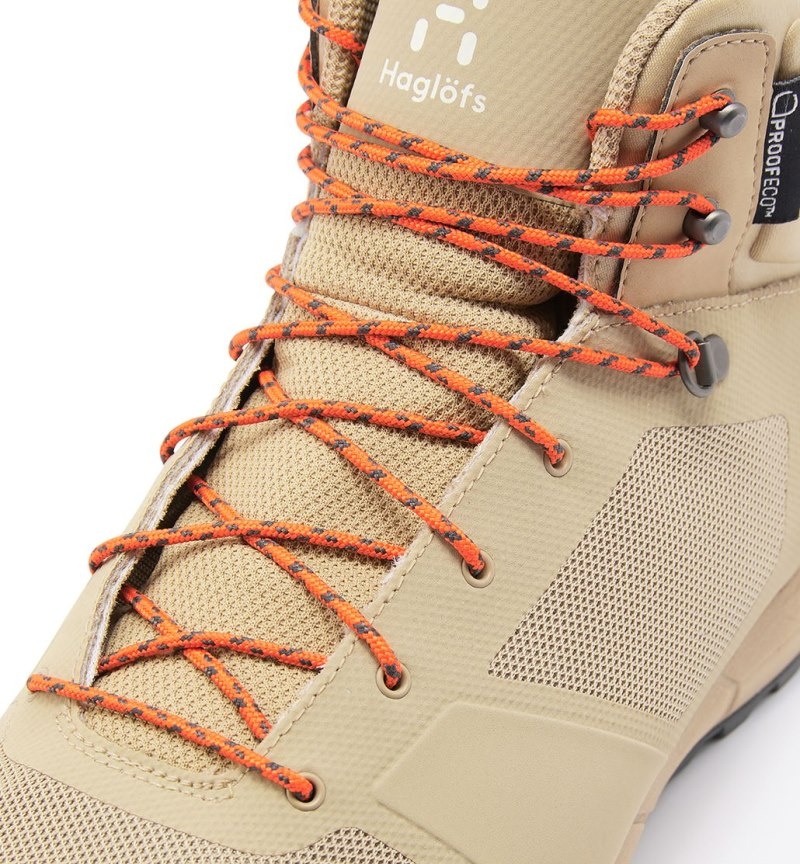 Men's Haglöfs Haglöfs L.I.M Proof Mid Hiking Shoes Beige / Orange Canada | AT73-128