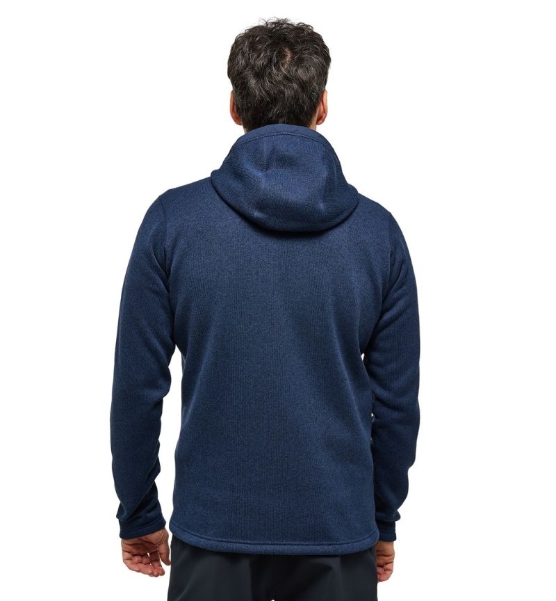 Men's Haglöfs Hede Mid Hood Fleece Jackets Blue Canada | GR54-844