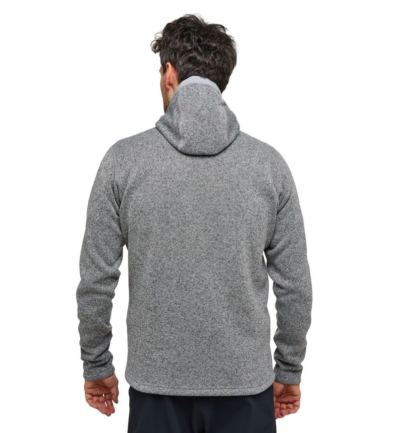 Men's Haglöfs Hede Mid Hood Fleece Jackets Concrete Canada | EW79-581