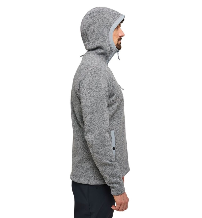 Men's Haglöfs Hede Mid Hood Fleece Jackets Concrete Canada | EW79-581