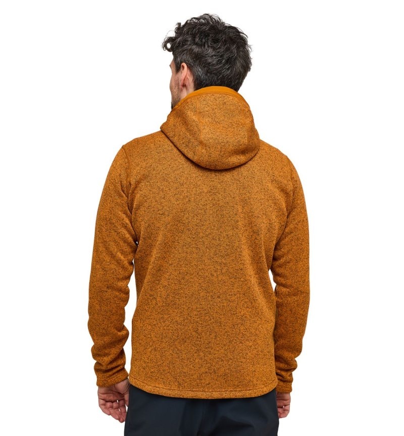 Men's Haglöfs Hede Mid Hood Fleece Jackets Golden Brown Canada | JA84-046