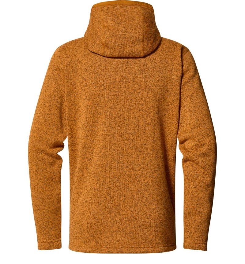 Men's Haglöfs Hede Mid Hood Fleece Jackets Golden Brown Canada | JA84-046