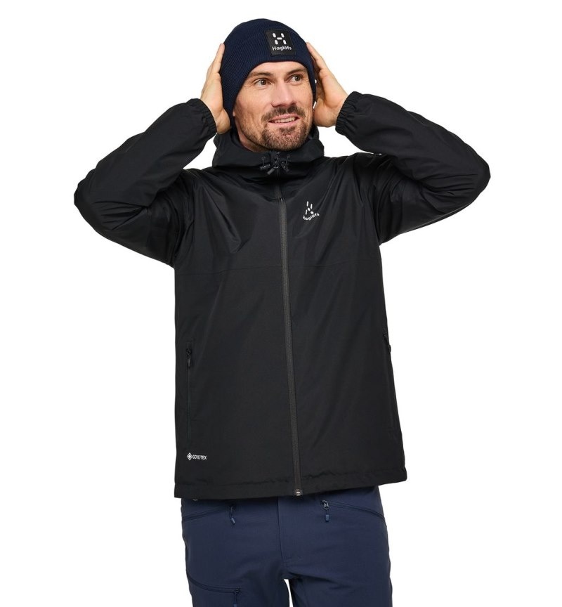 Men's Haglöfs Kaise GTX Jacket Windbreaker Black Canada | VZ77-423