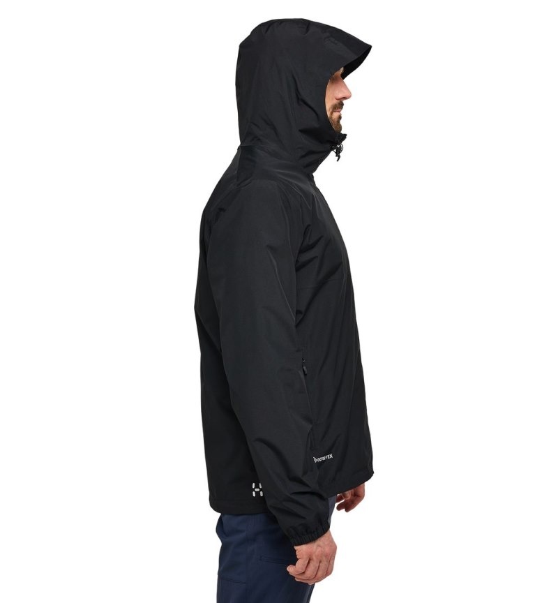 Men's Haglöfs Kaise GTX Jacket Windbreaker Black Canada | VZ77-423