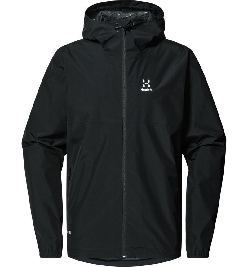 Men's Haglöfs Kaise GTX Jacket Windbreaker Black Canada | VZ77-423