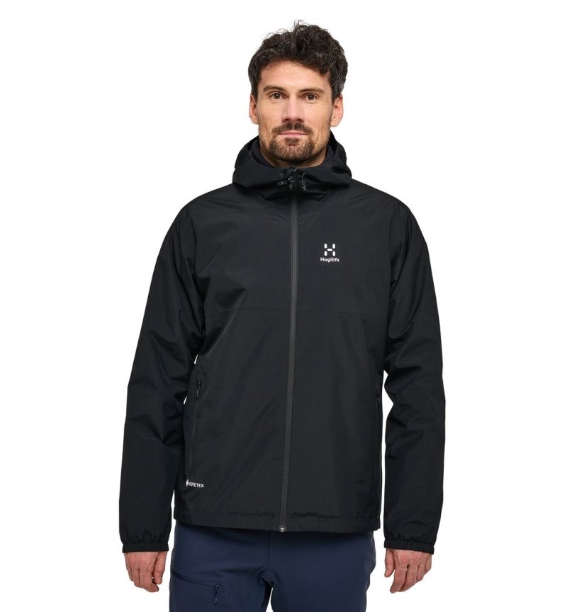 Men\'s Haglöfs Kaise GTX Jacket Windbreaker Black Canada | VZ77-423