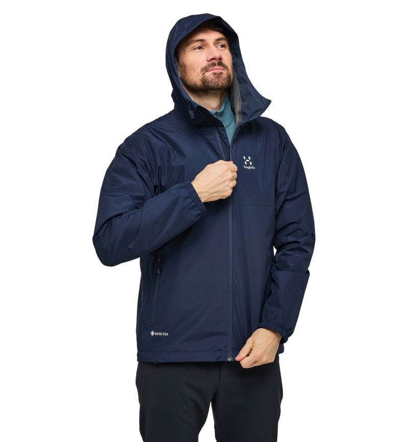 Men's Haglöfs Kaise GTX Jacket Windbreaker Blue Canada | QP09-611