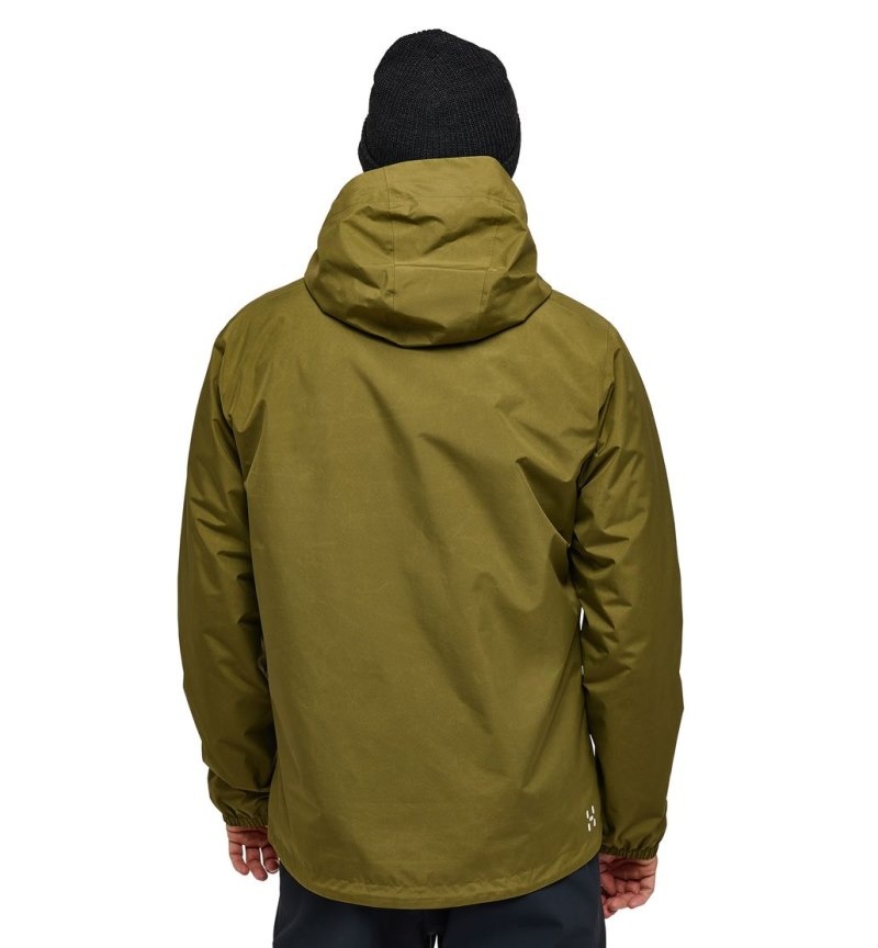 Men's Haglöfs Kaise GTX Jacket Windbreaker Olive Green Canada | AB34-861