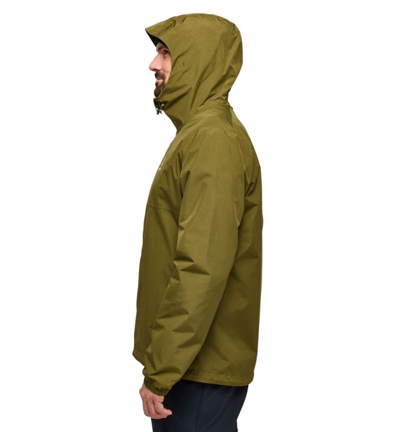 Men's Haglöfs Kaise GTX Jacket Windbreaker Olive Green Canada | AB34-861