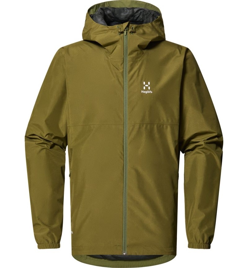 Men's Haglöfs Kaise GTX Jacket Windbreaker Olive Green Canada | AB34-861