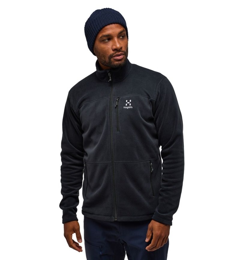 Men's Haglöfs Kaise Mid Jacket Fleece Jackets Black Canada | CA27-943