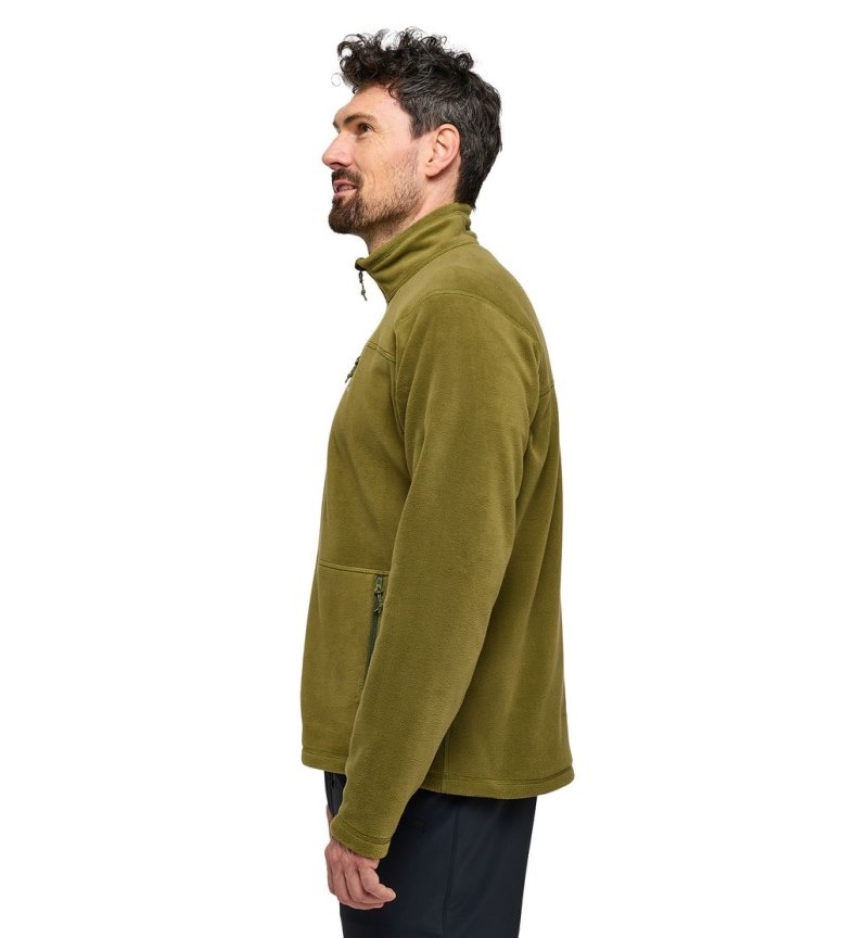 Men's Haglöfs Kaise Mid Jacket Fleece Jackets Olive Green Canada | UB67-296