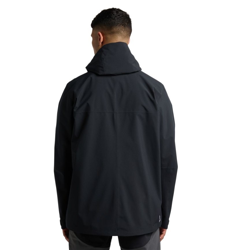 Men's Haglöfs Koyal Proof Jacket Windbreaker Black Canada | VR62-592