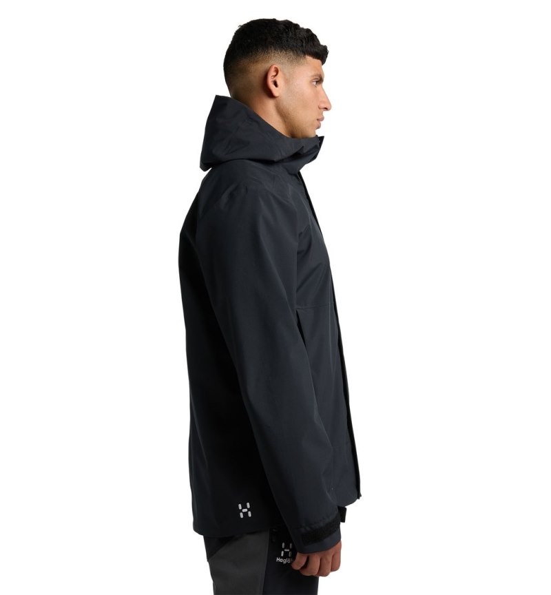 Men's Haglöfs Koyal Proof Jacket Windbreaker Black Canada | VR62-592