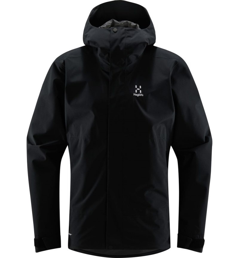 Men's Haglöfs Koyal Proof Jacket Windbreaker Black Canada | VR62-592