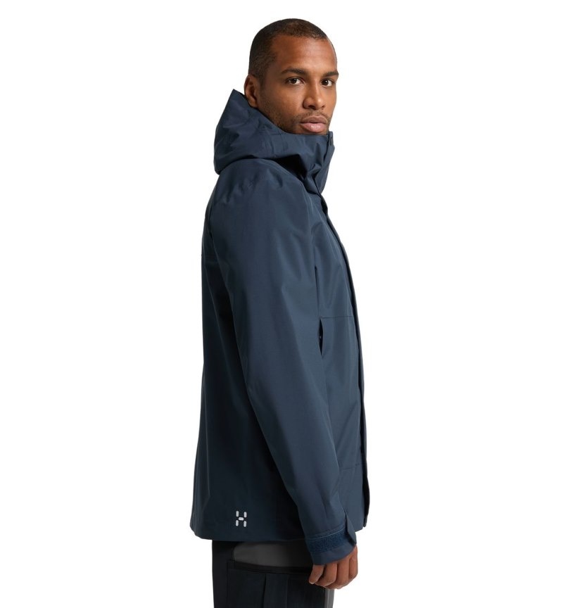 Men's Haglöfs Koyal Proof Jacket Windbreaker Blue Canada | RQ03-960