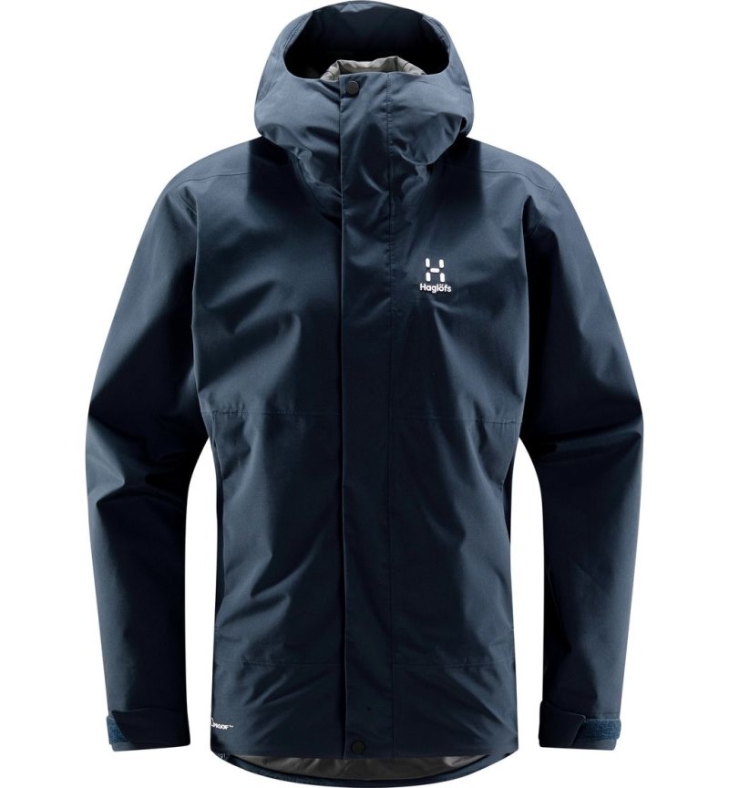 Men's Haglöfs Koyal Proof Jacket Windbreaker Blue Canada | RQ03-960