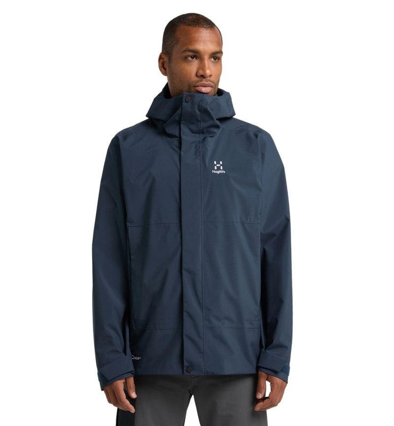 Men\'s Haglöfs Koyal Proof Jacket Windbreaker Blue Canada | RQ03-960